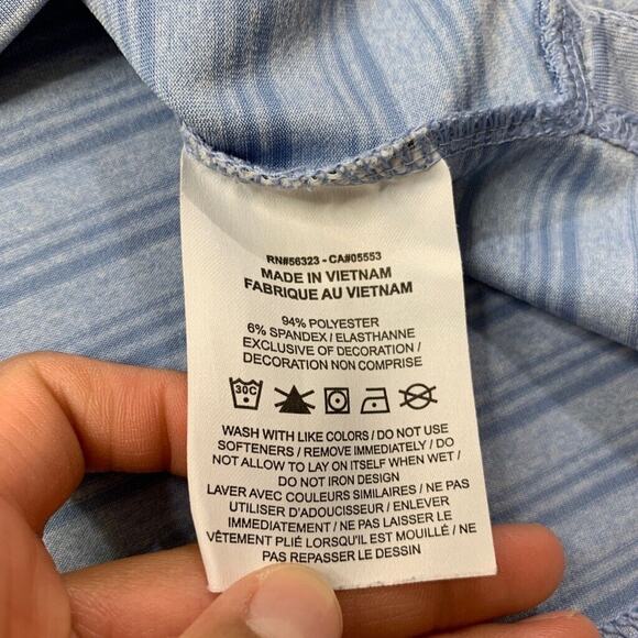 Nike Polo Shirt Mens M Cornflower Candy Blue Dri Fit Vapor Control Stripe Golf - Picture 6 of 10